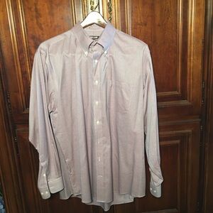 Kirkland Signature Button down Red White Check  Shirt 17 1/2 -34/35